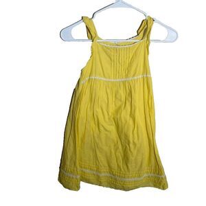 Mini Boden Dress Girl's 6-7 Years Yellow Sleeveless Mini Casual Boho Pleated